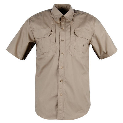 Camiseta corta de entrenamiento en estilo verde del ejército para peso ligero resistente al desgaste respirable