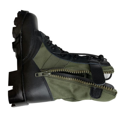 Confortables botas verdes para hombres con suela de caucho y cuero de Oxford