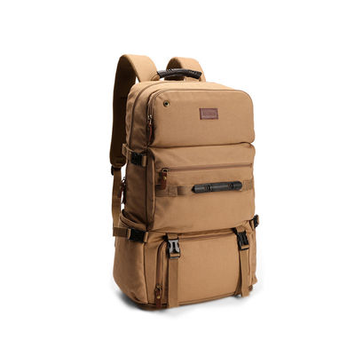 Mochila de lona expandible con cierre de cremallera para hombres, bolsa exterior ligera y duradera
