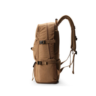 Mochila de lona expandible con cierre de cremallera para hombres, bolsa exterior ligera y duradera