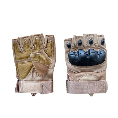 Protección de mano de medio dedo de nylon/algodón/metal verde perfecta para actividades al aire libre