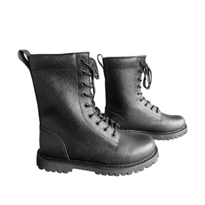1.5kg zapatos de hombre personalizados de piel de vaca negro botas de cuero con suela exterior de goma