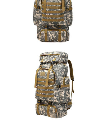Mochila de color negro para acampar y deportes al aire libre en poliéster 600D