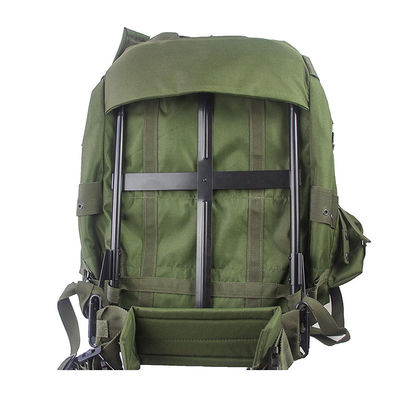 Mochila de montañismo impermeable con marco de aluminio marco de hierro y gran capacidad