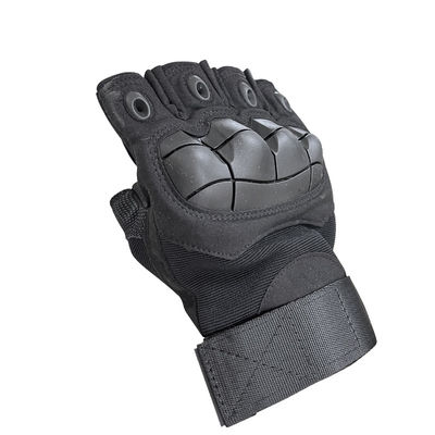 Guantes de medio dedo negro personalizados para entrenamiento unisex y protección de seguridad