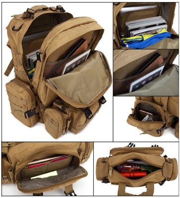 Mochila de tejido de Oxford 55L 600D a prueba de agua y humedad para actividades deportivas