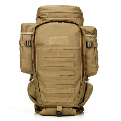 Mochila de montañismo de alta capacidad de 70L con logotipo de tela impermeable y transpirable
