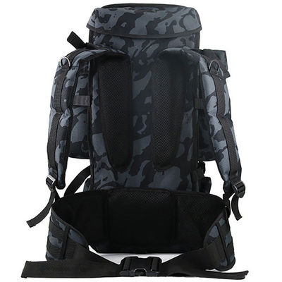 Mochila de montañismo de alta capacidad de 70L con logotipo de tela impermeable y transpirable