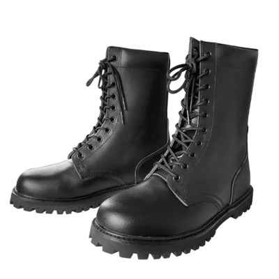 Botas de protección largas de cuero de vaca con tapa dura y suela de caucho aplastante