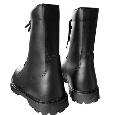 Botas de protección largas de cuero de vaca con tapa dura y suela de caucho aplastante