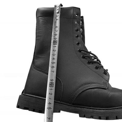Botas de protección largas de cuero de vaca con tapa dura y suela de caucho aplastante