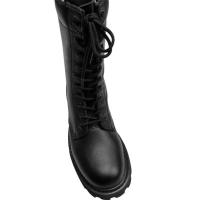 Botas de protección largas de cuero de vaca con tapa dura y suela de caucho aplastante