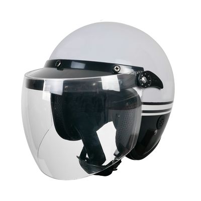 Casco de motocicleta retro para protección de la cabeza blanco y personalizable XL