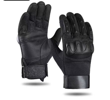 Guantes de mano de piel de palma de microfibra antideslizante de nudillos duros con gancho y muñeca de bucle