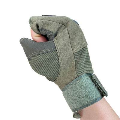 Cuidado y protección máximos Guantes de cuero de fibra microfibra antideslizante de medio dedo de muñeca dura