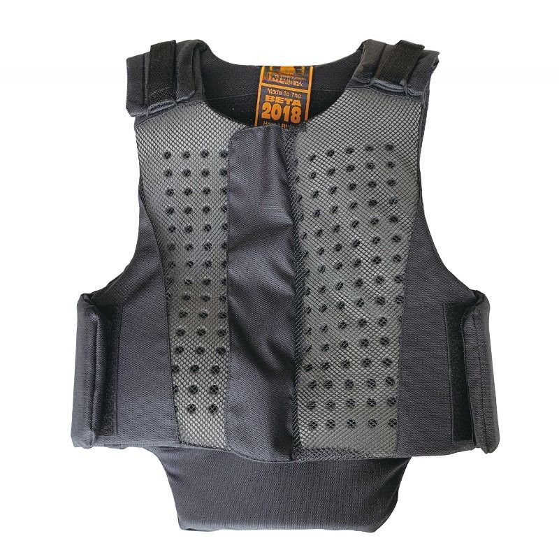 Vestido infantil negro con almohadilla de espuma certificado para actividades al aire libre de equitación/equitación