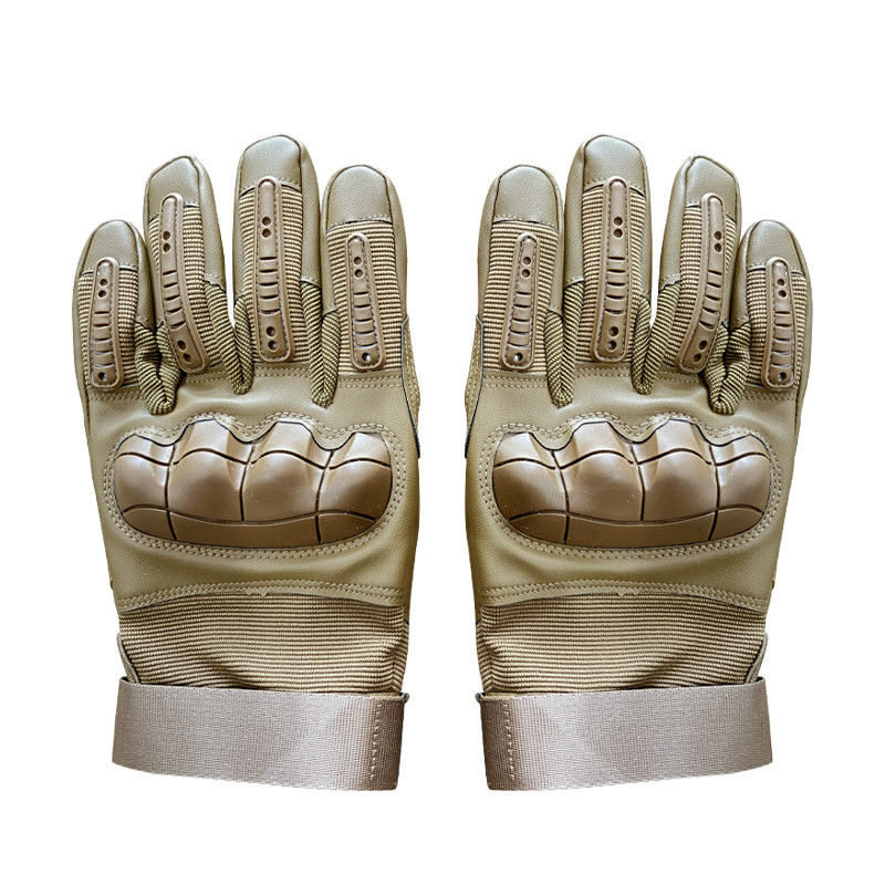 Guantes de entrenamiento de poliéster de color kaki con hendiduras de dedos de personalizado