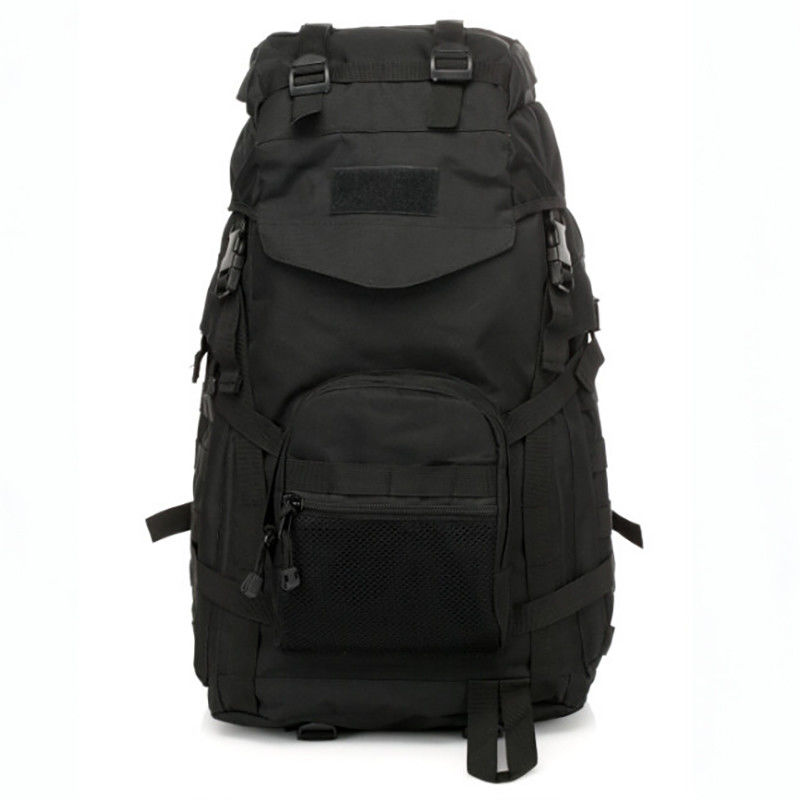 Mochila negra de gran capacidad para deportes al aire libre hecha de revestimiento de PVC y poliéster 600D