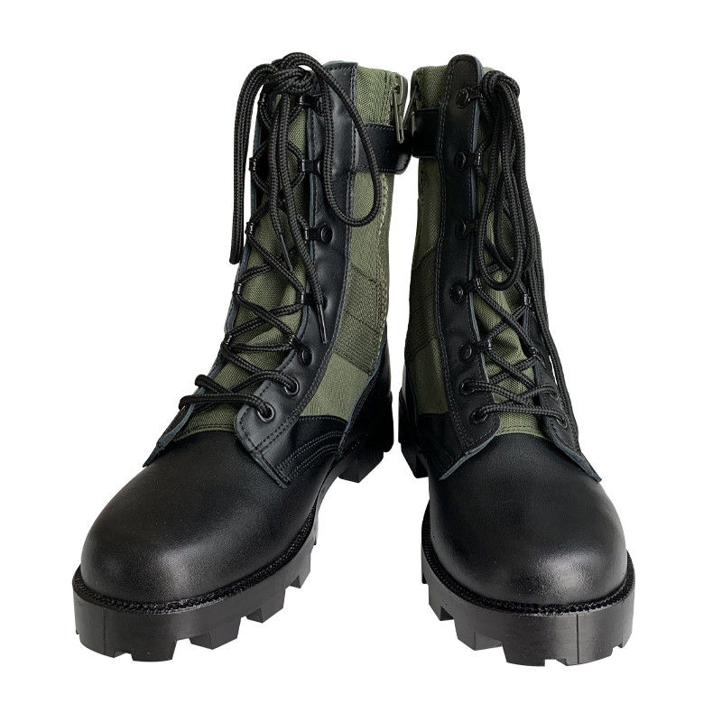 Confortables botas verdes para hombres con suela de caucho y cuero de Oxford