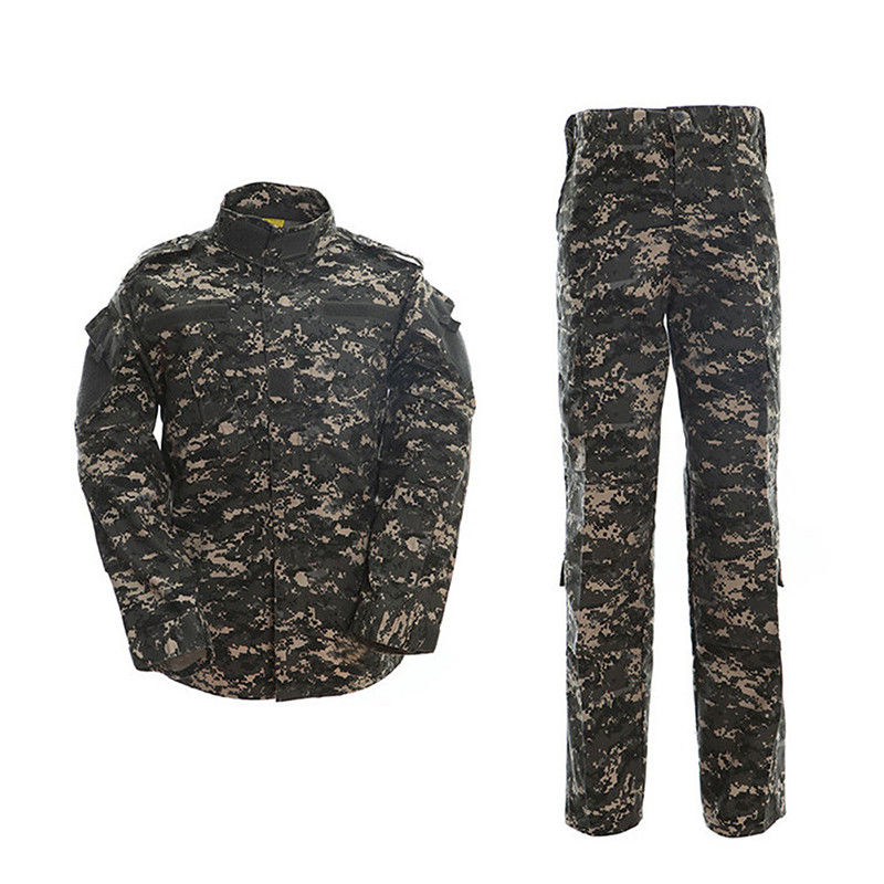 Fusión sin costura al aire libre senderismo trabajo traje de entrenamiento de manga larga camisas pantalones ACU hombres uniforme de camuflaje