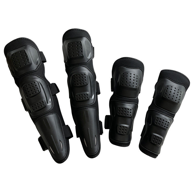 Protección intensiva para montar Deportes al aire libre rodilleras negras Cuatro piezas para motocicleta