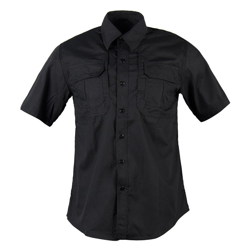 Camisetas de tejido tejido con bolsillo de carga y bolsillo de bolígrafo en mezcla de poliéster y algodón