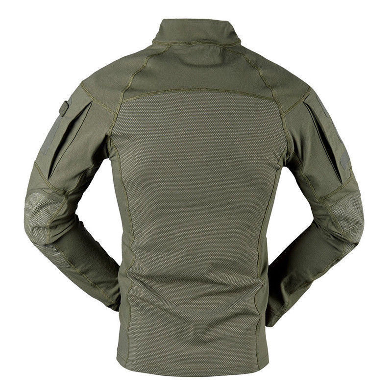 Uniforme deportivo de manga larga verde de punto para exteriores con fusión antiestática y sin costuras