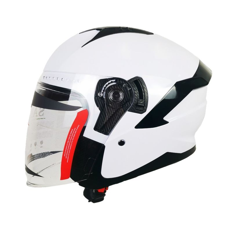 Casco de motocicleta ABS blanco con escudo PC de mitad de cara y diseño personalizable