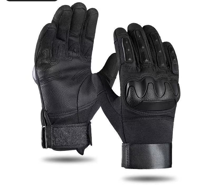Guantes de mano de piel de palma de microfibra antideslizante de nudillos duros con gancho y muñeca de bucle